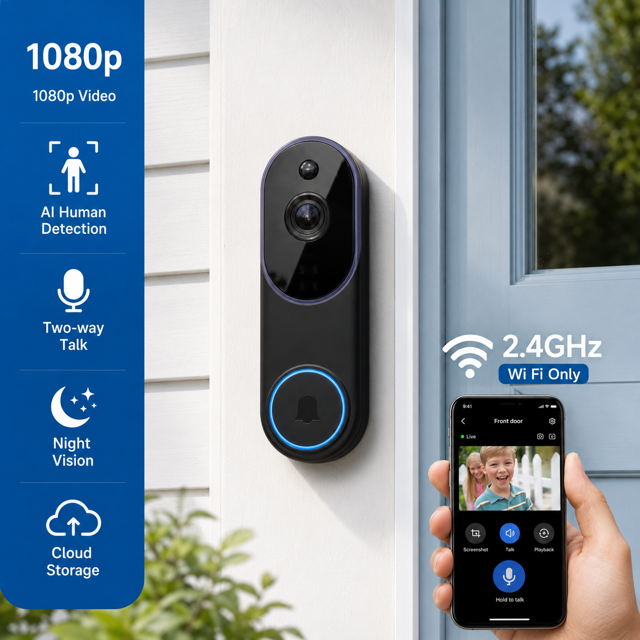 Smart Wireless Doorbell Camera